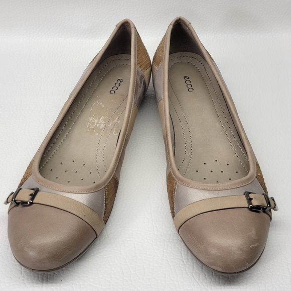 Ecco slide flats Womens Brown Leather  Shoes Loafer Sz 9 - 9.5 some scratches pl - Picture 5 of 9